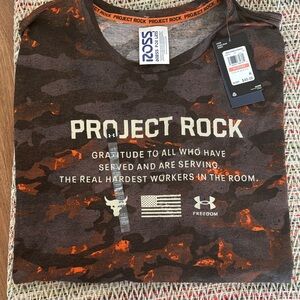 Under Armour Project Rock Tee - Orange and Brown